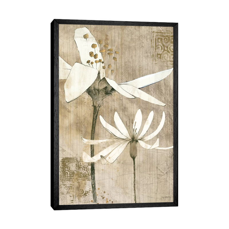 Pencil Floral II by Avery Tillmon - Gallery-Wrapped Canvas Giclée on Canvas, 66.04 cm H x 45.72 cm W, Black Floater Framed