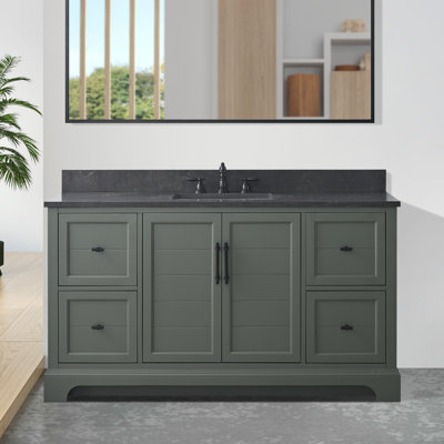 Ensemble de meuble-lavabo sur pied simple 60 po avec plateau Twicken