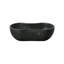 Lavabo vasque de luxe en marbre naturel gris foncé, cuve de meuble-lavabo en pierre ondulée organique de 23,6 po, une seule pièce sculptée, finition matte (60 cm x 36 cm)