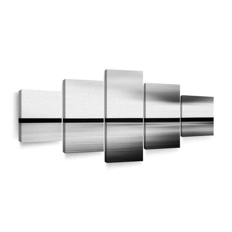 «Horizontal Vivid BW Abstract», ensemble de 5 toiles tendues, H 15 po x l 36 po