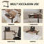 Table de lit à hauteur ajustable - Siège pneumatique pour ordinateur portable - Plateau en bois de noyer, porte-gobelet et structure en acier - Mobile pour la maison, l’hôpital, le bureau - Noyer-503010481