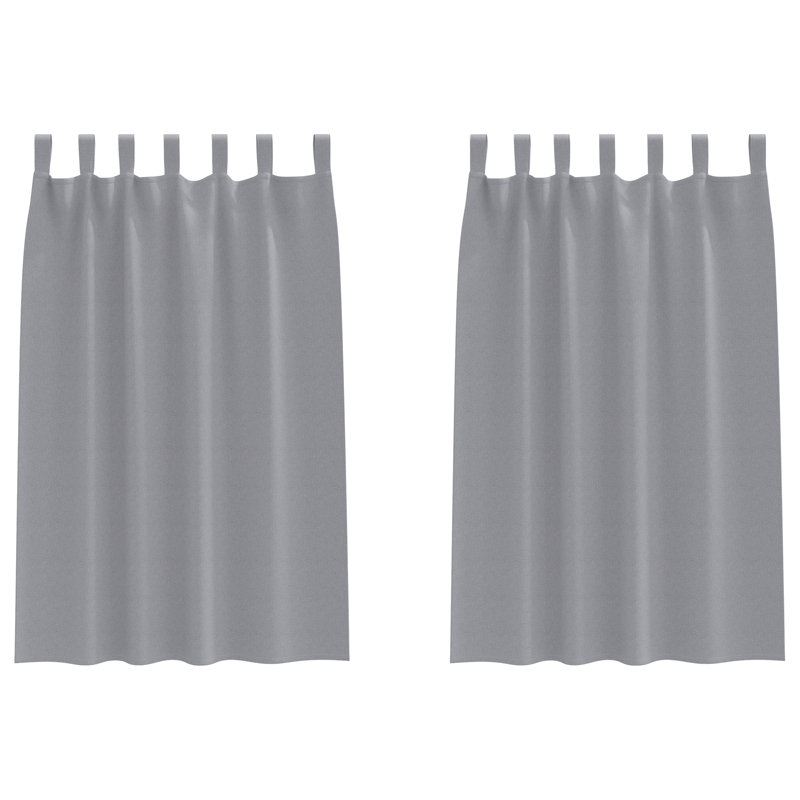 Curtains With Curtains 2 Pcs Polyester, Light Grey, 140cm Width x 175cm Drop