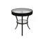 Table d'appoint, côté, bout, table de chevet, lampe, rond, salon, chambre à coucher, métal noir, transitionnel