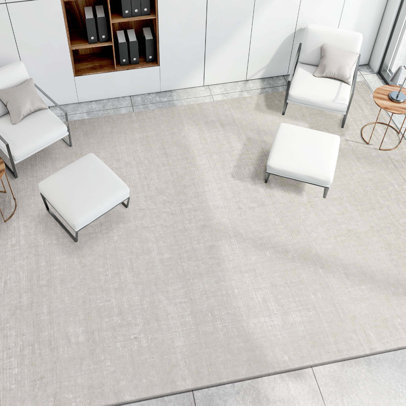 Silk Area Rug in Cream, Rectangle 9' x 12'
