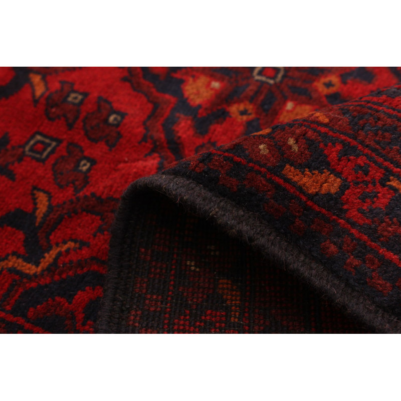 Tapis décoratif en laine de conception unique 4 pi 11 po x 6 pi 8 po Desyrae noué à la main New Age