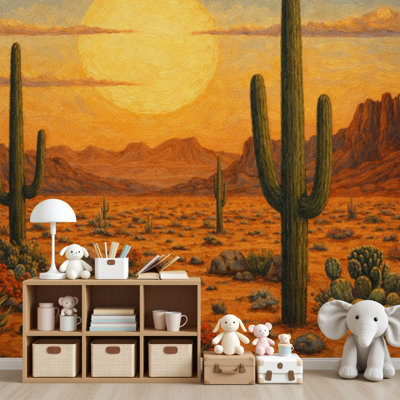 Papier peint autocollant rustique Western Desert Desert Sunset Sunset Southwest Southwest
