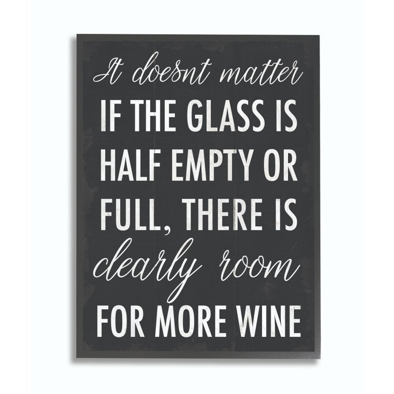 «More Wine Funny Family Black and White Word Design», reproduction d'art textuel sur toile, H 30 po x l 24 po x P 1,5 po