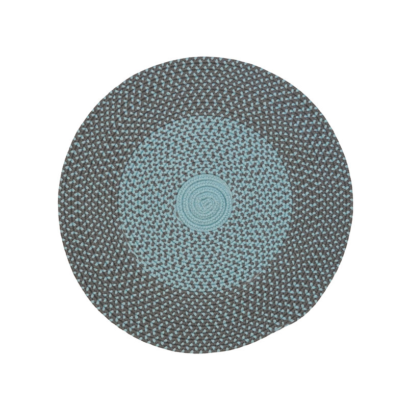 Tapis intérieur / extérieur rond gris en polypropylène tissé à la machine Cape Eden, Rond 6 pi