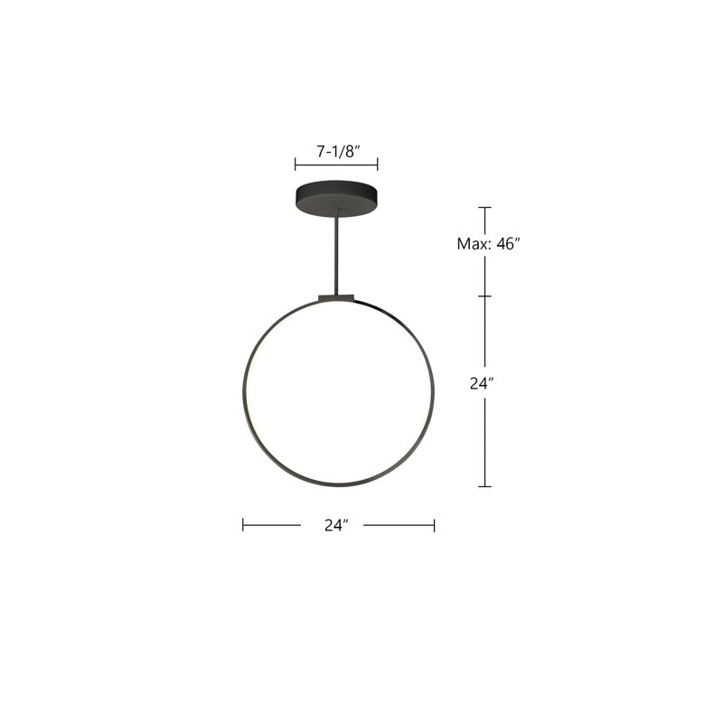 Cirque 1 - Light LED Pendant, 71.63" H x 24" W x 0.75" D, Black