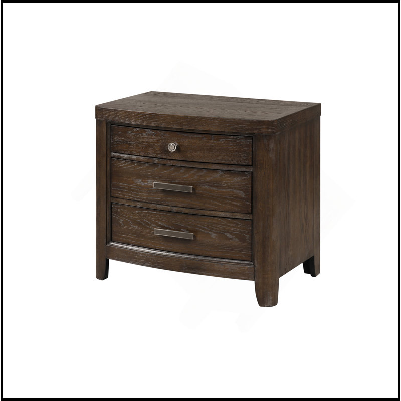 Two Drawer Nightstand Antique Brown