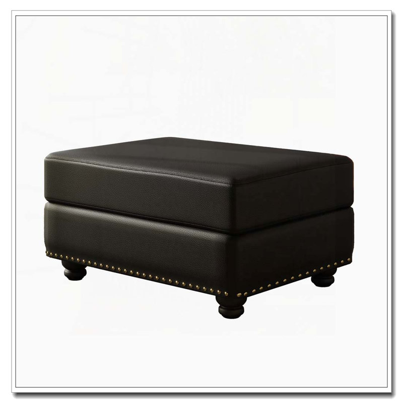 Repose-pieds en similicuir, Noir
