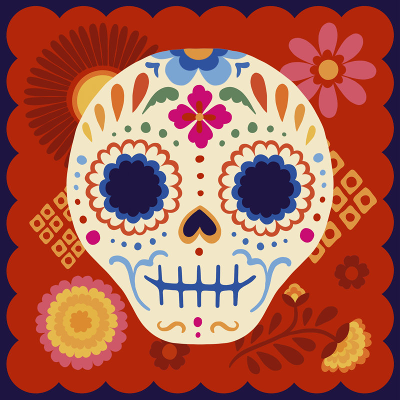 "Calaveras II" par Victoria Barnes, impression sur toile tendue, H 20 po x l 20 po