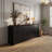 Curved Edge 55.12" Width MDF 4-Door Buffet Storage Cabinet-525762641
