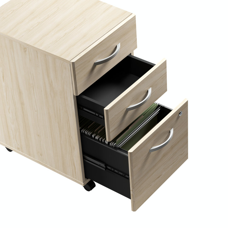 Studio C 3 Vertical Filing Cabinet, Natural Elm