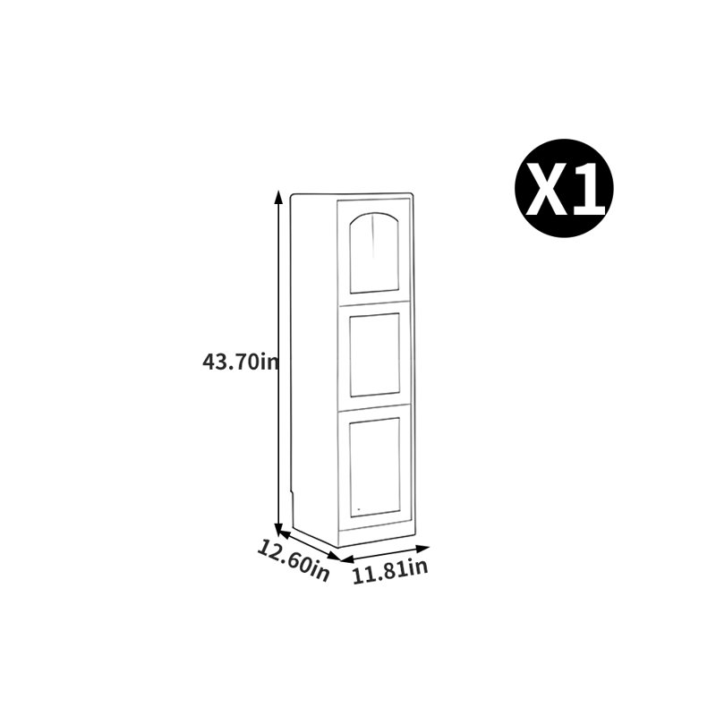 Berta, (3 Shelves) 43.7"H x 11.81"W x 12.6"D