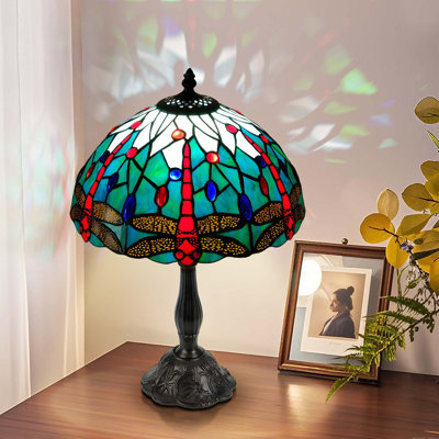 Lampe de table de style libellule 12 pouces 12 pouces Tiffany