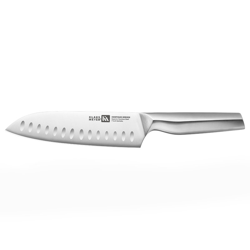 Couteau Santoku de 7 po Klaus Meyer Contour (avec mise à la terre creuse)