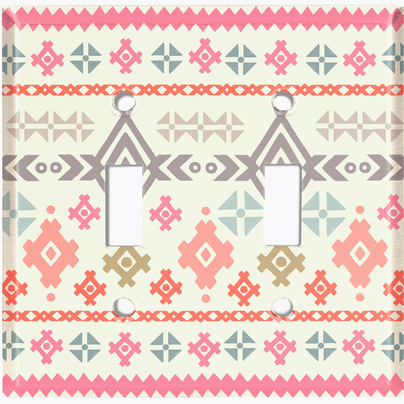 Patterned 2 - Gang Toggle Light Switch Standard Wall Plate