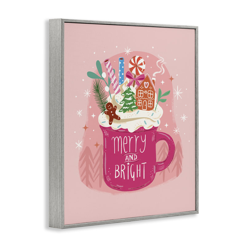 «Pink Christmas Cocoa Dessert», estampe numérique, conception par Jo Reid, H 14 po x l 11 po, Estampe numérique Farmhouse