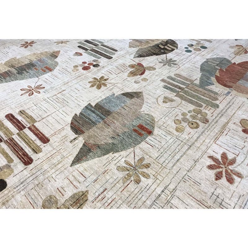 Tapis ivoire noué à la main de haute qualité