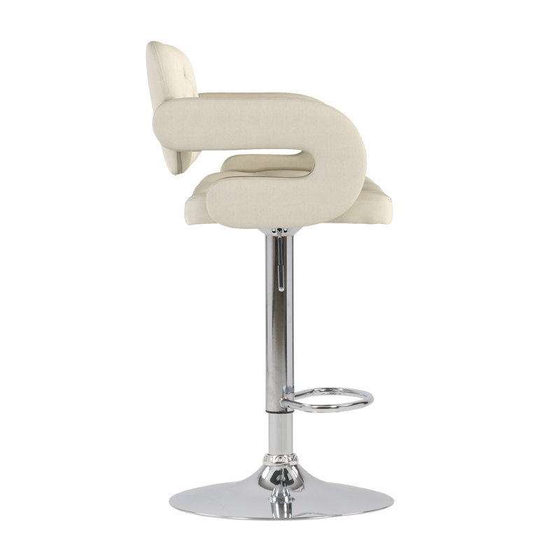 Tabouret de bar rotatif à hauteur ajustable Quira, Avoine