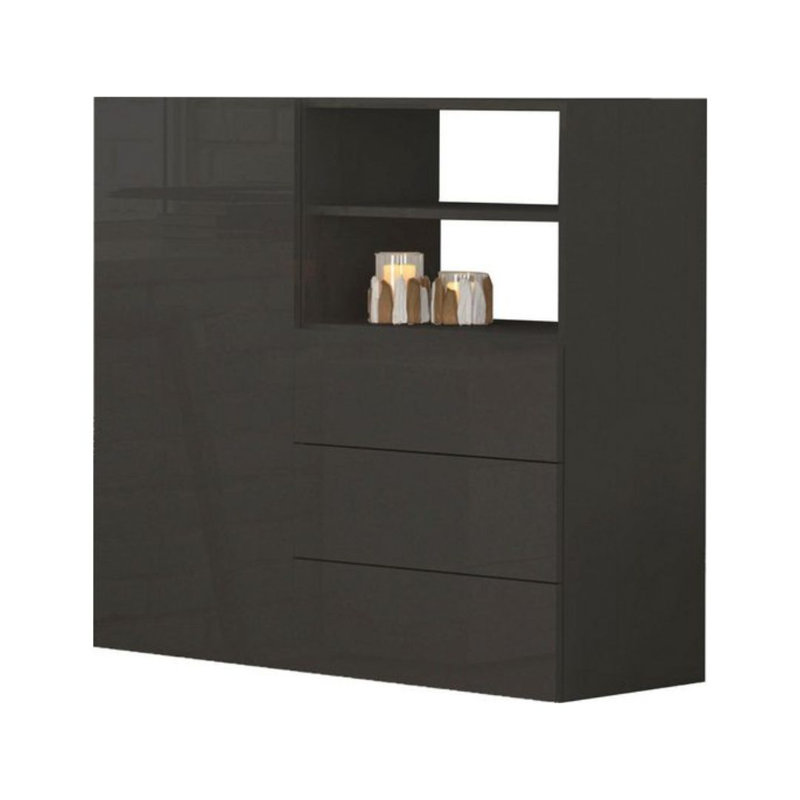 Cadiz 110cm Sideboard, Glossy Anthracite