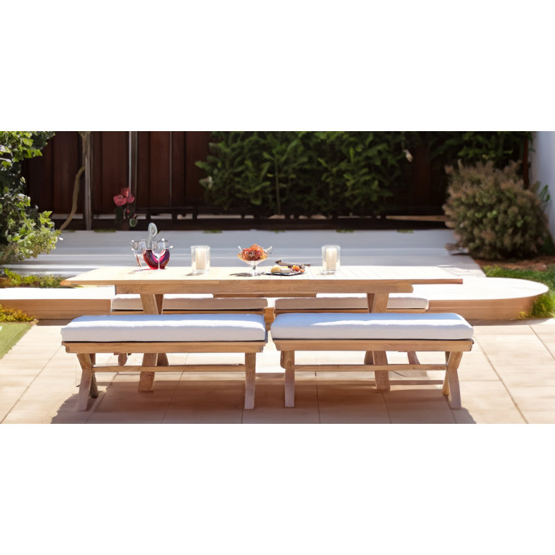 Ensemble repas d'extérieur rectangulaire pour 8 personnes L 79 po Buroker, Cacao