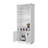 Modern White Bar Storage Cabinet With Stylish Look - 3 Shelves, 5 Bottle , Glassware Display Ample Space Rack Included-1957347362