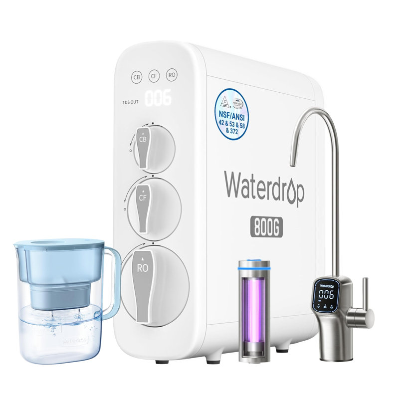 Waterdrop - G3P800 Reverse Osmosis Water Filter System Extra Wd-Pt-07B Water Filter Pitcher