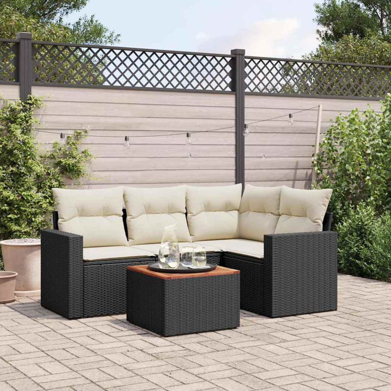 Vidaxl Garden Sofa Set Black, Cream White