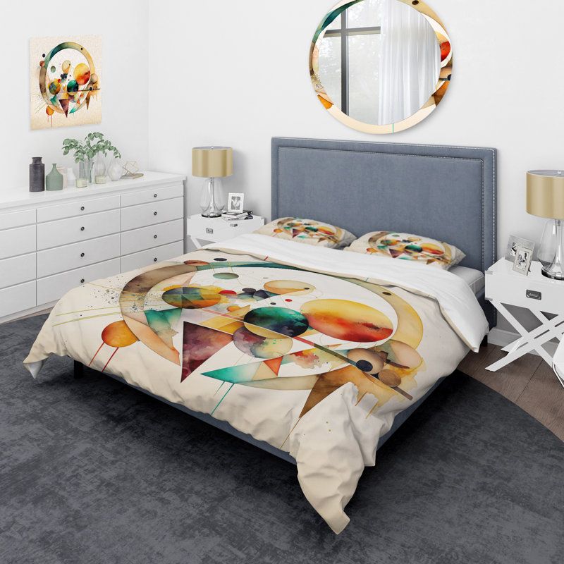 Ensemble de housse de couette en microfibre / polyester multicolore, Housse de couette pour très grand lit et 2 très