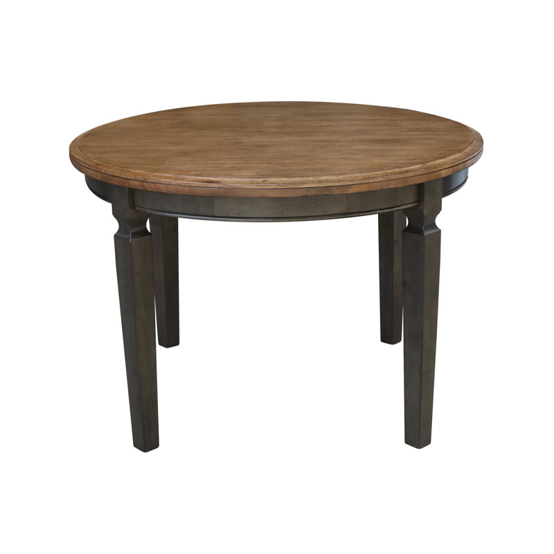 Patridge Round Solid Wood Dining Table, Washed Coal