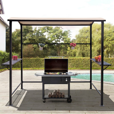 8Ft. W x 5 Ft. D Steel Grill Gazebo