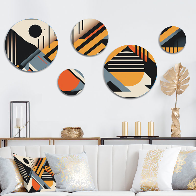Graphic Retro Compositions I - Décoration murale géométrique moderne en métal