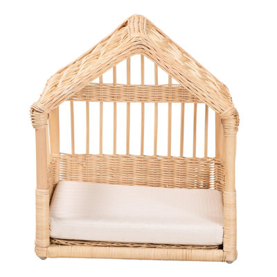 Pet Bed In Bohemian Fashion, Constructed From , With Removable Foam - Cushioned Fabric Cover, Enclosed Canopy, Openwork Pattern, 16.75 In Size, 4.45 Lb Styled Made Of Having Filled Cushion, Like