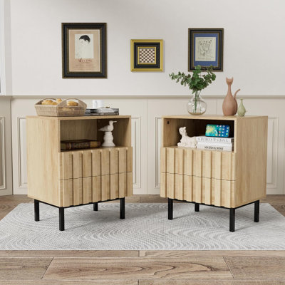 40 cm W Solid Wood Bedside Table