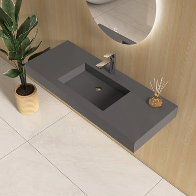 47'' Wall Mounted Bathroom Sink Solid Surface Sink