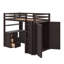 Lit mezzanine simple avec bureau, tiroirs et garde-robe-783557264