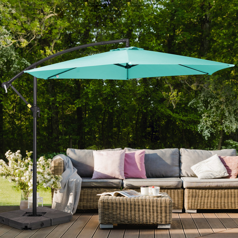 Parasol en porte-à-faux 120 po Ersheen, Turquoise