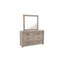 Mobilier de chambre rustique gris clair à 6 tiroirs avec poignées en métal de style rustique