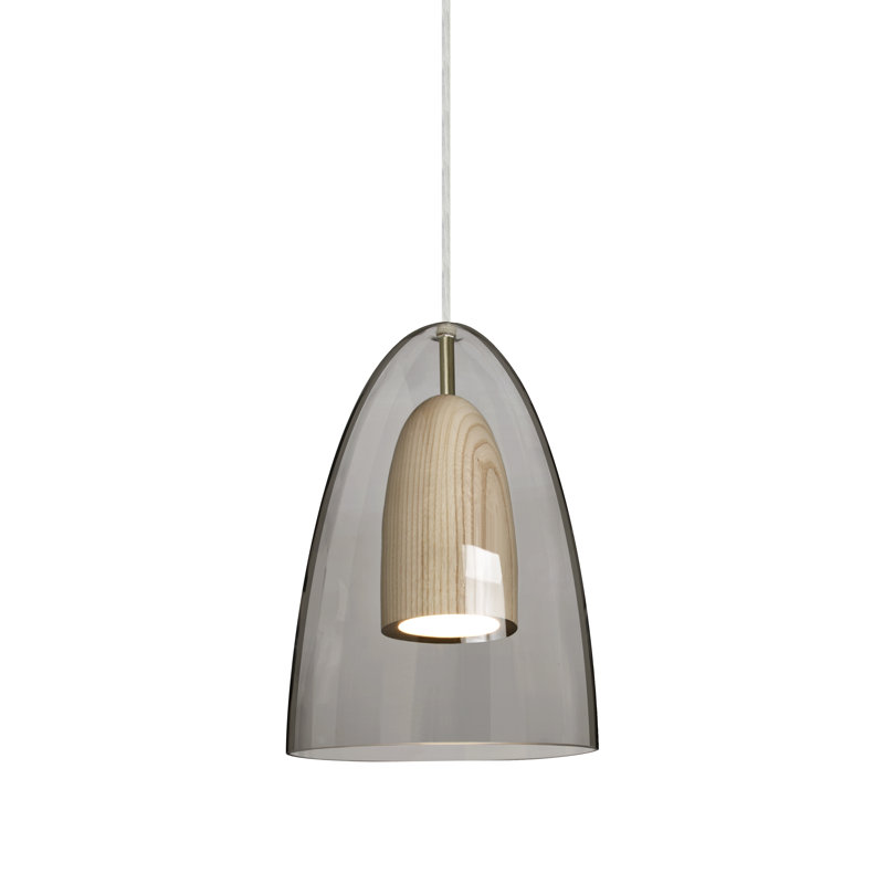 Allerton 1 - Light Single Pendant, Satin Nickel, Smoke/Natural