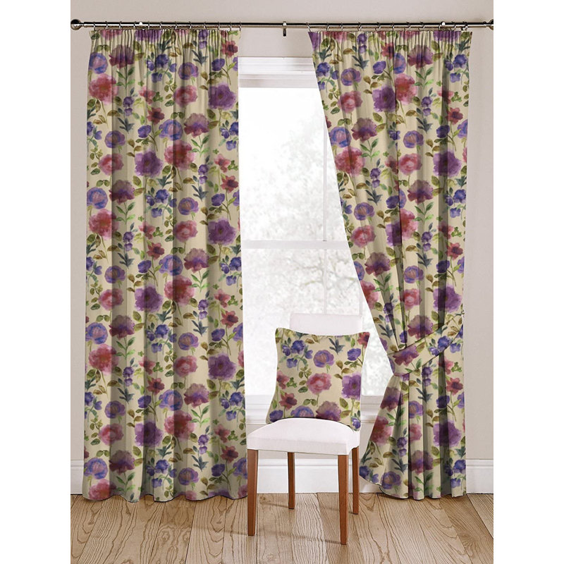 Brought Blackout Curtains / Drapes Pair, Purple, Width 116 x Drop 182cm