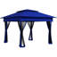 Auvent escamotable 11 pi x 11 pi, abri de patio extérieur avec filet amovible, tente instantanée, arrière-cour bleue