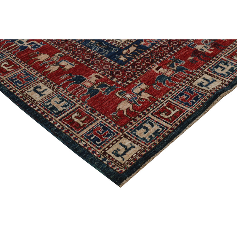 Aryana Wool Southwestern Area Rug in Red