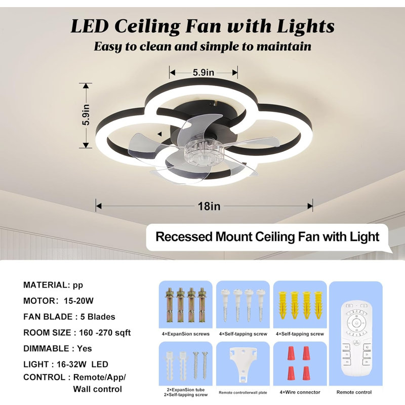 Flat Mounted Ceiling Fan