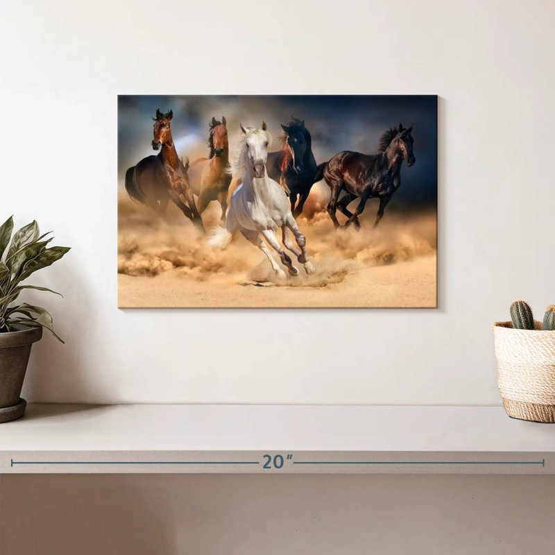 Brampt Sprinting Arab Horses, 8" H x 12" W