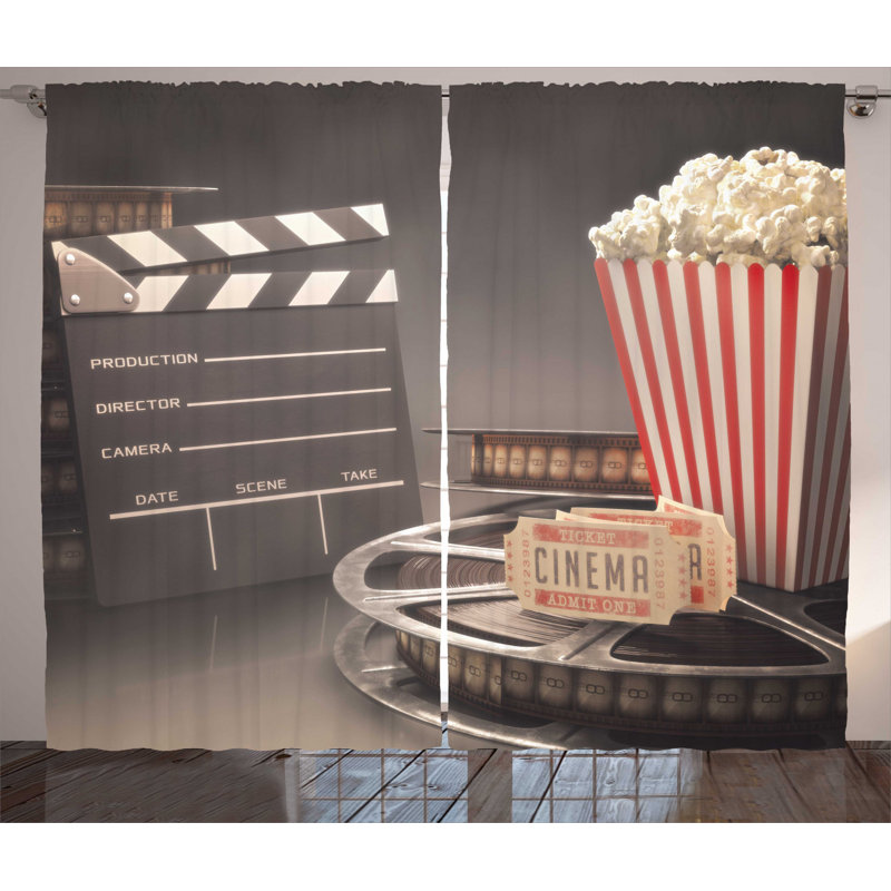 Movie Theater Semi-Sheer Rod Pocket Curtain Panels, 54" W x 96" L