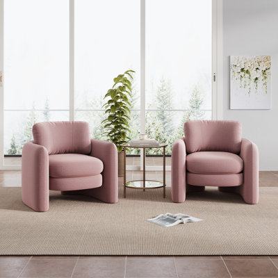 Fauteuils d'appoint modernes en chenille de 34,1 po de large (ensemble de 2)