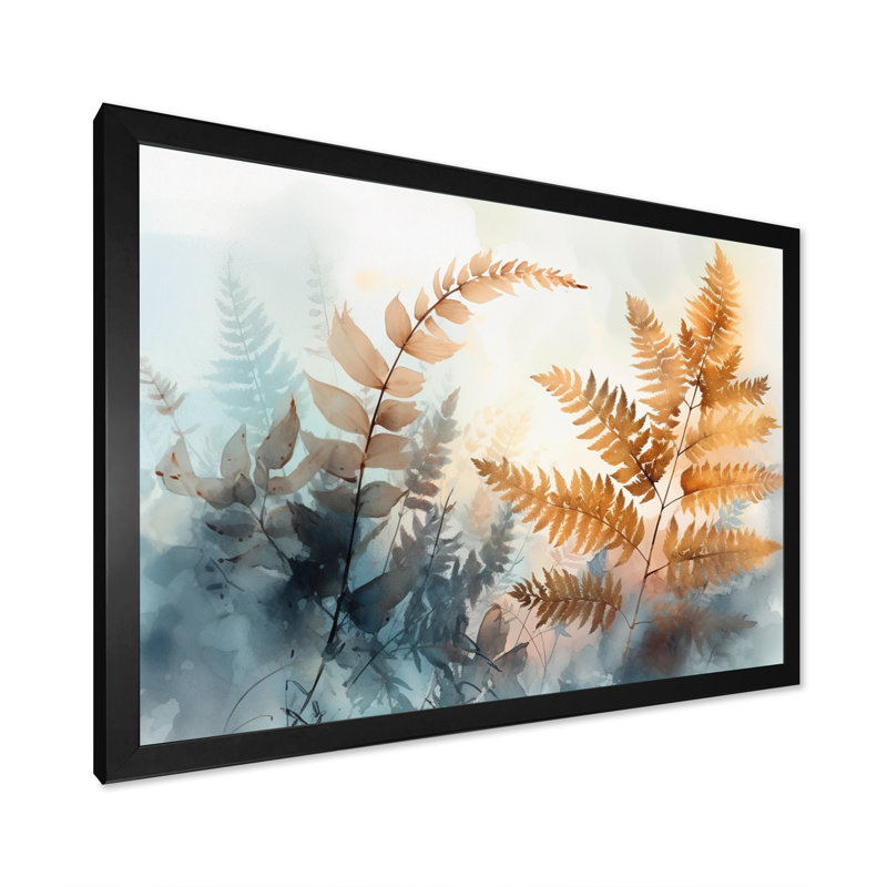 Romaro Brown Fern Reverie III sur toile, H 12 po x l 20 po x P 1 po, Cadre photo noir