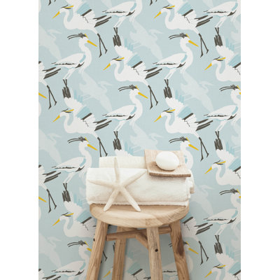 Coastal Wings Blue Peel and Stick Wallpaper